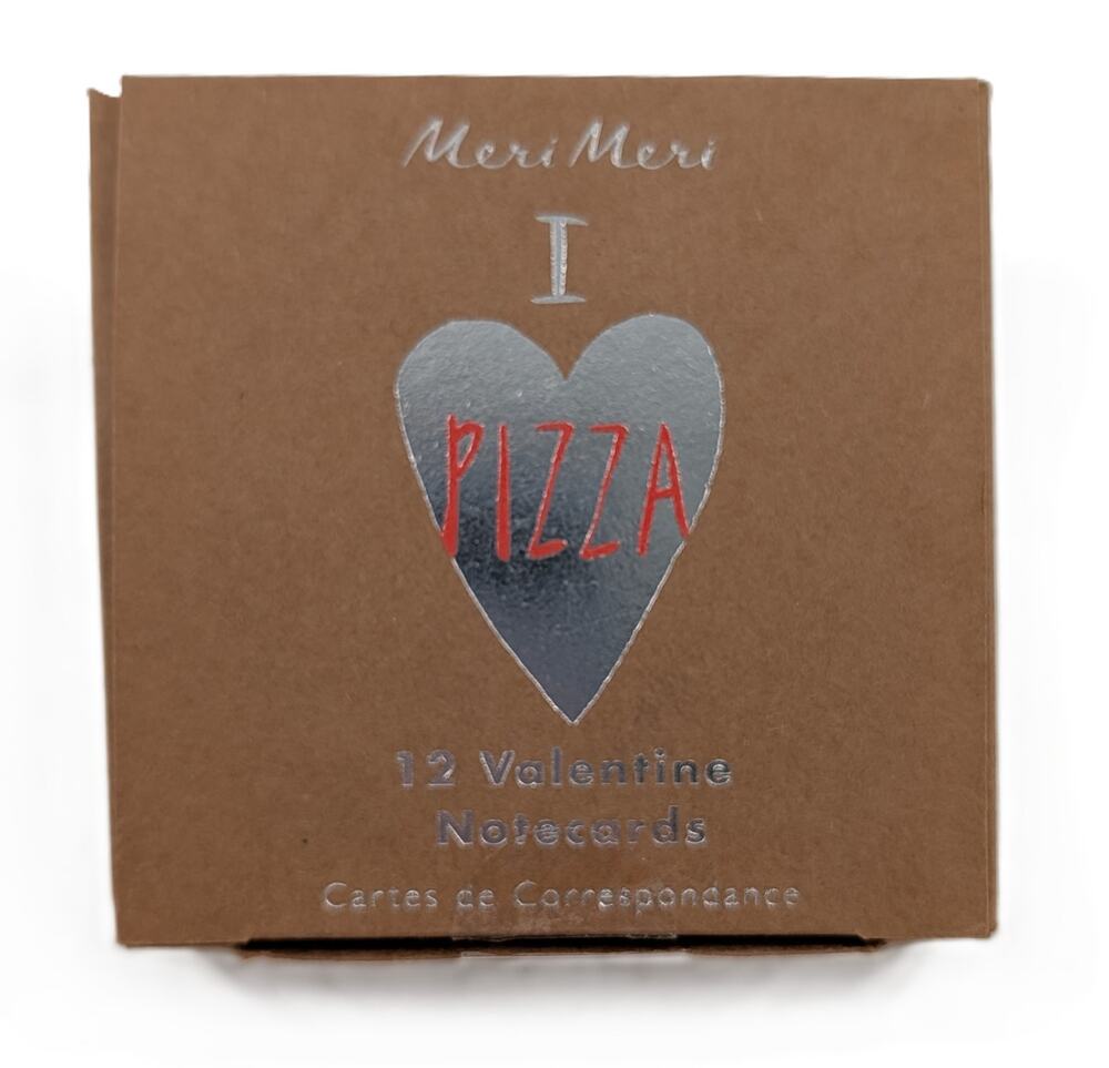 Meri Meri I love Pizza Valentine Notecards Set of 12 Cards